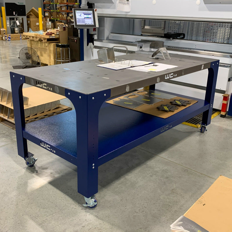 Wehrli Modular Steel Work Bench Top/Shelf Kit - 42in x 90in x .120in Thick (Grey)