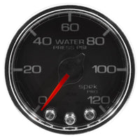 Autometer Spek-Pro Gauge Water Press 2 1/16in 120psi Stepper Motor W/Peak & Warn Blk/Chrm