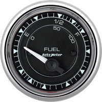 AutoMeter Chrono 2-1/16in 73E-10F Ohm Electric Fuel Level Gauge - Chrome