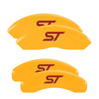 MGP 4 Caliper Covers Engraved Front & Rear No Bolts/St Yellow Finish Black Char 2018 Ford Fusion