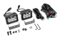 Go Rhino Xplor Bright Series Rectangle LED Spot Light Kit (Surface/Thread Stud Mnt) 4x3 - Blk (Pair)