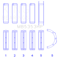 King Engine Bearings Ford 281 4.6L SOHC 16V Performance Main Bearing Set - Size Standard X