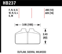 Hawk Wilwood BB / AP Racing / Outlaw Black Rear Brake Pads