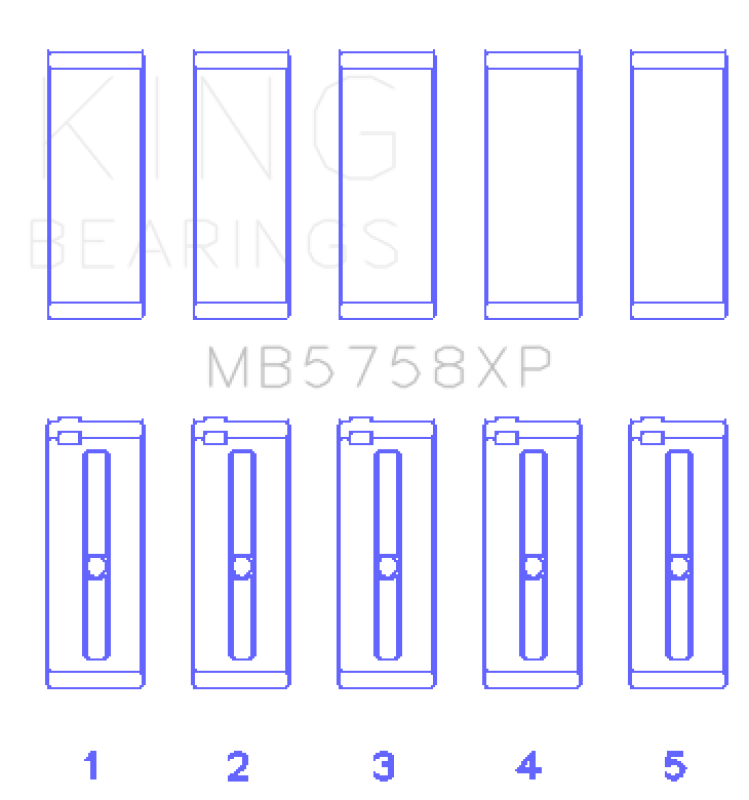 King Engine Bearings Peugeot Ep6 1.6L/BMW N14B16C (Size +0.25mm) Main Bearing Set