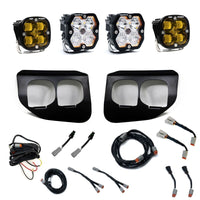 Baja Designs 20-22 Ford SD Squadron 2.0 SAE/Sport Dual Fog Pocket Kit (SAE Fog) - Amber/Clear