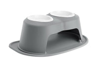 WeatherTech Pet Feeding System Double High 32oz 8in. Poly Bowl - Dark Grey