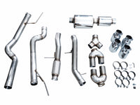 AWE Tuning 2021+ GMC Tahoe/Yukon 5.3L 0FG Split Rear Exit Catback Exhaust - Quad Chrome Silver Tips