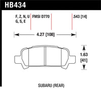 Hawk Subaru Baja/Forester/Impreza/Legacy DTC-60 Race Rear Brake Pads