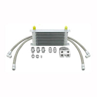 Mishimoto Universal Thermostatic 10 Row Oil Cooler Kit - Black