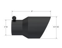 MBRP Universal Tip 4.5in OD 3in Inlet 8in Length Dual Walled Angled Exhaust Tip - Black