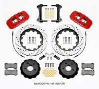 Wilwood AERO6 Front Hat Kit 15.00 Drilled Red 15-23 Mustang w/Lines