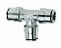 Firestone Union Tee 1/4in. Nickel Push-Lock Air Fitting - 25 Pack (WR17603025)