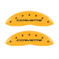 MGP 4 Caliper Covers Engraved Front & Rear C6/Corvette Yellow finish black ch