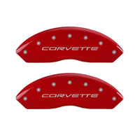 MGP 4 Caliper Covers Engraved Front & Rear C5/Corvette Red finish silver ch