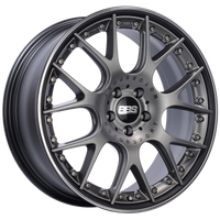 BBS CH-RII 20x8.5 5x112 ET42 Satin Platinum Center Black Lip SS Rim Prot Wheel -82mm PFS/Clip Req
