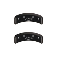 MGP 4 Caliper Covers Engraved Front Mustang Engraved Rear Pony Red finish silver ch