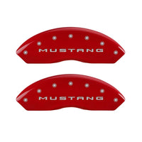 MGP 4 Caliper Covers Engraved Front 2015/Mustang Engraved Rear 2015/Bar & Pony Red finish silver ch