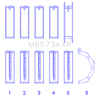 King Engine Bearings Ford Mustang 302 Coyote (Size STDX) Performance Main Bearing Set