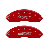 MGP 4 Caliper Covers Engraved Front & Rear Lightning Red finish silver ch