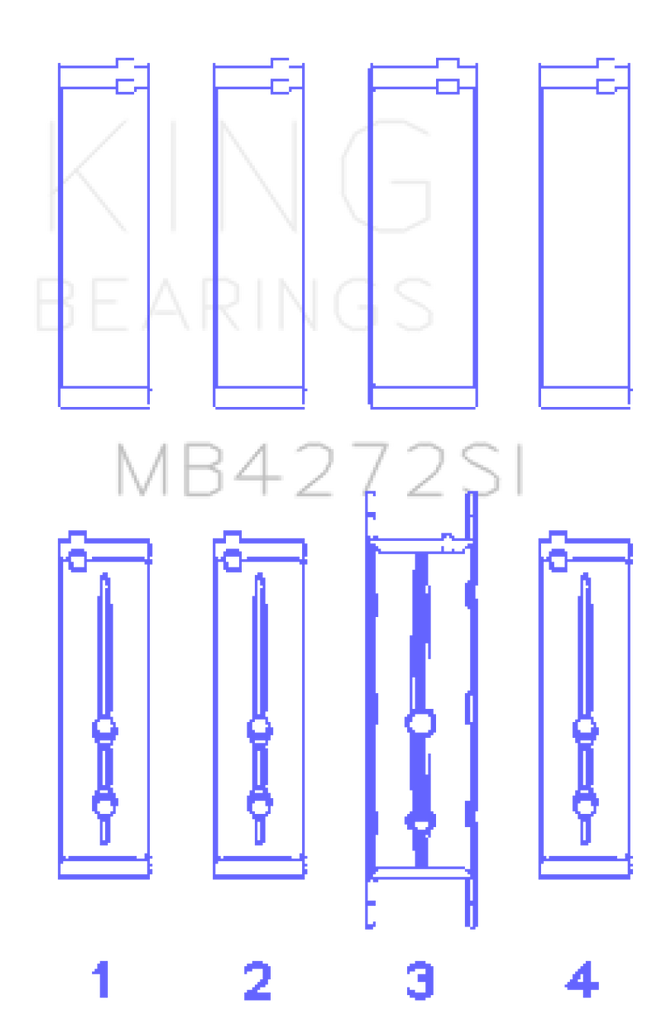 King Engine Bearings Holden Alloytec 175/190 Crankshaft Main Bearing Set