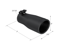 MBRP Universal Tip 2.5 O.D. Oval End 3.75 Inlet 10in length - Black Finish