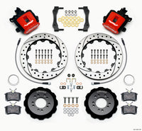Wilwood Combination Parking Brake Rear Kit 12.88in Drilled Red 2013-Up Ford Focus ST w/ Lines