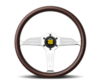 Momo Super Grand Prix Steering Wheel 350 mm - Mahogany Wood/Polished Spokes
