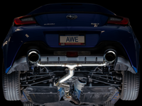 AWE Tuning Subaru BRZ/ Toyota GR86/ Toyota 86 Track Edition Cat-Back Exhaust- Chrome Silver Tips