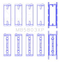 King Engine Bearings BMW S65B40A Crankshaft Main Bearings Set of 5