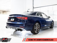 AWE Tuning Audi B9 S5 Coupe 3.0T Track Edition Exhaust - Diamond Black Tips (102mm)