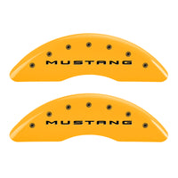 MGP 4 Caliper Covers Engraved Front 2015/Mustang Engraved Rear 2015/GT Yellow finish black ch