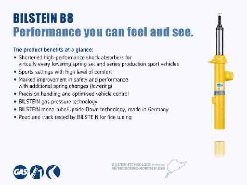 Bilstein B8 Performance Plus 11-16 Ford Fiesta SE L4 1.6L Front Left Monotube Shock