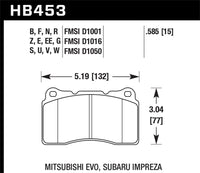 Hawk Street HPS 5.0 Frt Brake Pad Brembo 03-06 Evo / 04-14 STI / 09-10 Evo / 09-10 Genesis /04-08 TL
