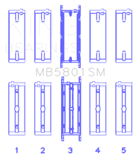 King Engine Bearings BMW N63/S63 Crankshaft Main Bearing Set - Size +0.50mm
