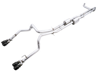 AWE Tuning 4th Gen GM 1500 6.2L 0FG Cat-Back Split Rear Exit (w/ Bumper Cutouts) - Quad Diamond Tips