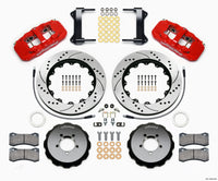 Wilwood AERO6 Front Hat Kit 14.00 Drilled Red 1999-2012 Subaru WRX w/Lines