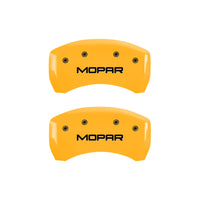 MGP 4 Caliper Covers Engraved Front & Rear MOPAR Yellow finish black ch