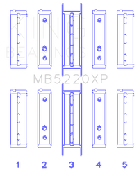 King Subaru WRX/STi EJ20 EJ22 EJ25 Flange #3 Position Performance Main Bearing Set - Size +0.25mm