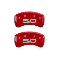 MGP 4 Caliper Covers Engraved Front 2015/Mustang Engraved Rear 2015/50 Red finish silver ch