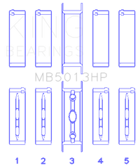 King Engine Bearings Chevy LS1/LS2/LS4/LS6 Performance Main Bearing Set - Size 010X