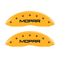 MGP 4 Caliper Covers Engraved Front & Rear MOPAR Yellow finish black ch
