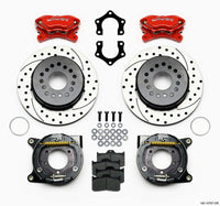 Wilwood Forged Dynalite P/S Park Brake Kit Drilled Red Mopar/Dana 2.50in Off w/Snap Ring Bearing