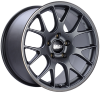BBS CH-R 19x10 5x130 ET38 CB71.6 Satin Titanium Polished Rim Protector Wheel