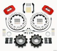 Wilwood Dynapro Radial Rear Kit 12.88in Drilled Red 2006-2007 Subaru WRX w/Lines