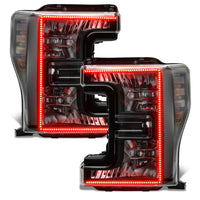 Oracle 17-19 Ford F-250 SD Dynamic Pre-Assembled Headlights - Halogen - Black Edition -