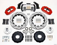 Wilwood Narrow Superlite 6R Front Hub Kit 14.00in Drill Red Large GM 57-70 Drop Spindle