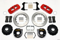 Wilwood AERO4 Rear P-Brake Kit 14.00in Red Chevy 12 Bolt w/ C-Clips