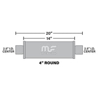 MagnaFlow Muffler Mag SS 14X4X4 2.5X2.5