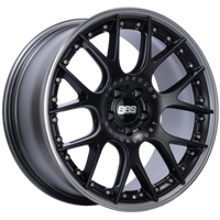 BBS CH-RII 20x8.5 5x120 ET32 Satin Black Center Platinum Lip SS Rim Prot Wheel -82mm PFS/Clip Req