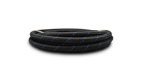 Vibrant -4 AN Two-Tone Black/Blue Nylon Braided Flex Hose (10 foot roll)